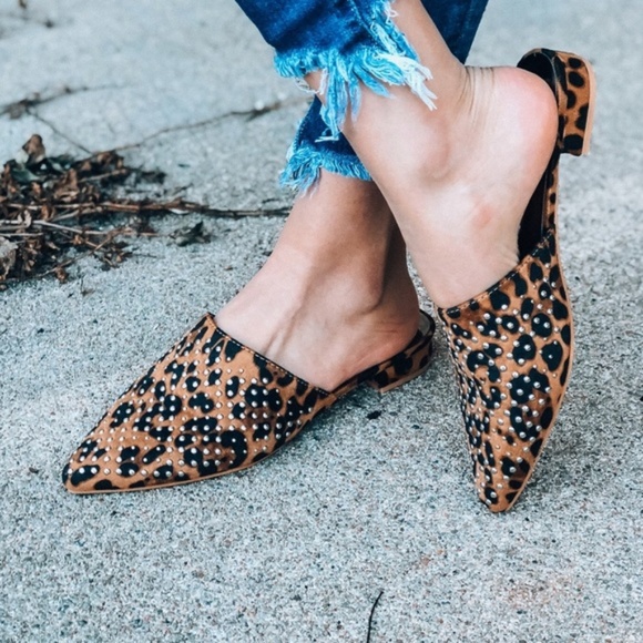 Shoes - 5⭐️LEOPARD STUDDED MULES - Shoe